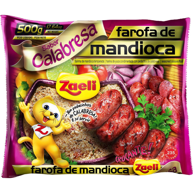 Farofa Mandioca Calabresa Zaeli 500g