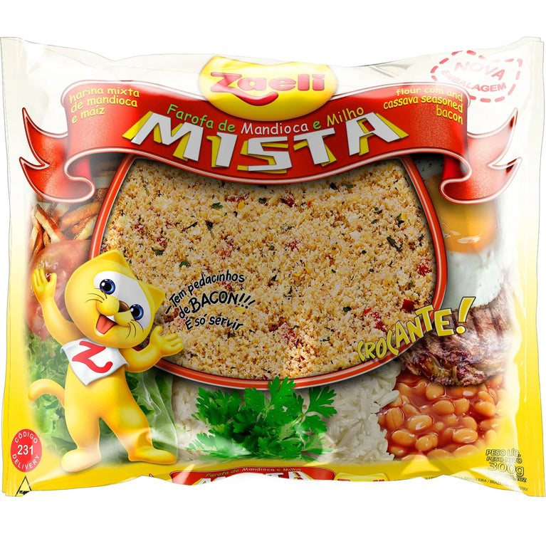 Farofa Mista Mandioca e Milho Zaeli 300g